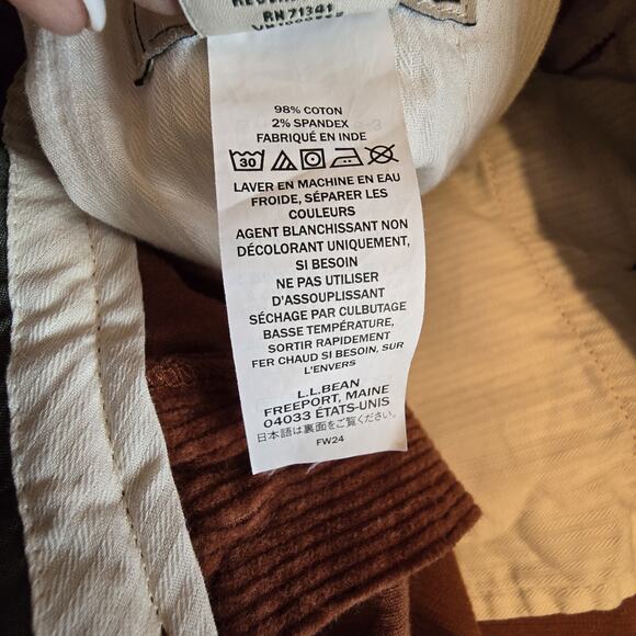 LL Bean Comfort Waist Straight Corduroy Pants Mens 38wx31L Brown Preppy 502864 - Picture 10 of 16